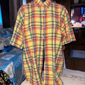 Ralph Lauren Blake Shirt Men L Oversized Plaid Shirt Sleeve Preppy Casual Cotton